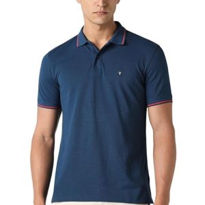 Van Heusen Men's Cotton Solid Regular Fit T-Shirt