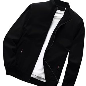 TAGAS Men's Regular Jacket Fit For Casual Wear || Low-Cut Standing Collar || Full Sleeve | Latest Stylish Jacket For Men ||Regular Fit Zip-Up Casual jacket|| bomber jacket for men(MJ-9015)