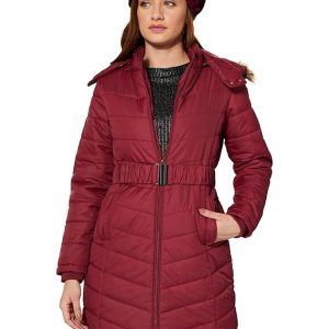 Amazon Brand - Symbol Women's Polyester Long Line Regular Fit Parka Quilted Jacket (Puffer Jackets)